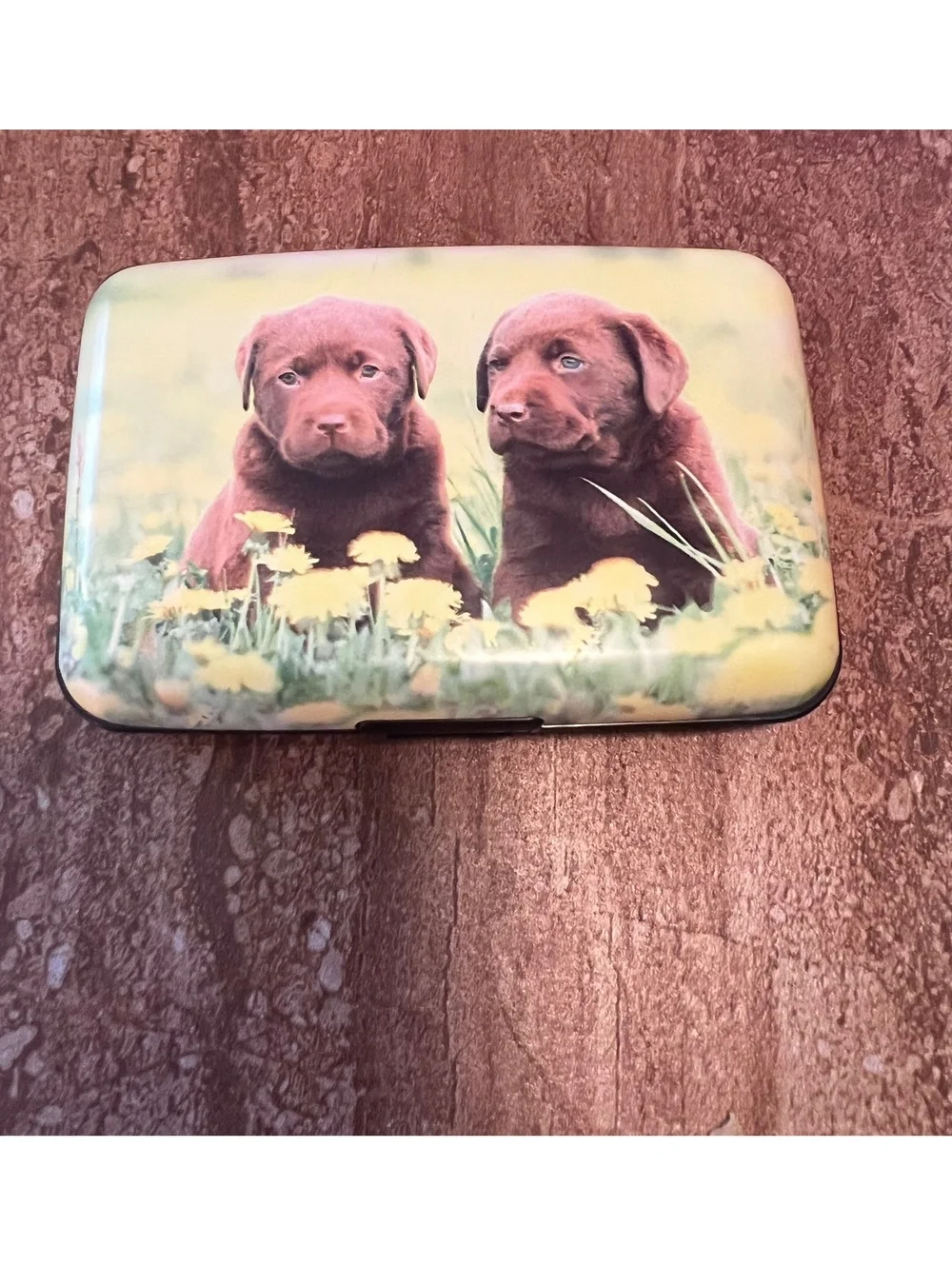 Armored Wallet with Labrador Puppies Print